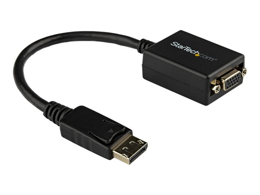 [DP2VGA2] StarTech.com Adaptador Conversor de Vídeo DisplayPort DP a VGA - Cable Convertidor Activo - Hembra VGA - Macho DP - Hasta 1920x1200 - Adaptador de pantalla - DisplayPort (M) a HD-15 (VGA) (H) - 27.94 cm - trabado - negro - para P/N: DK30C2DAGPD, MST14DP123DP, TB32DP14, TB3CDK2DP, TB3CDK2DPUE, TB3DK2DPM2, TB3DKM2DPL