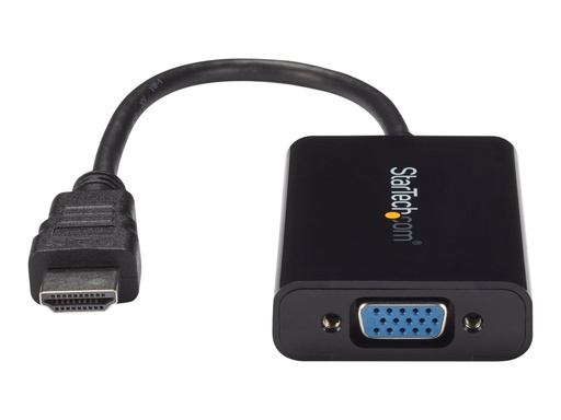 [HD2VGAA2] StarTech.com Cable Adaptador Externo Conversor Vídeo Audio HDMI a VGA - 1x HD15 Hembra - 1x HDMI Macho - 1x Mini Jack Hembra - 1920x1200 - Conversor de interfaz de vídeo - HDMI (M) a HD-15 (VGA), miniconector, Micro-USB tipo B (H) - 25 cm - negro - compatibilidad con 1080p, activo - para P/N: DK30CH2DEP, DK30CH2DEPUE, MST30C2DPPD