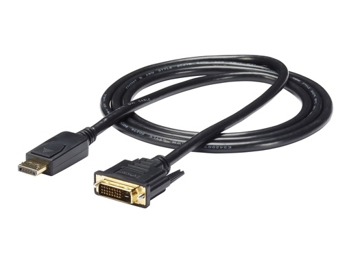 [DP2DVI2MM6] StarTech.com Cable 1,8m Adaptador de Vídeo DisplayPort a DVI - Conversor - Mini DP Macho - DVI-D Macho - Hasta 1920x1200 - Pasivo - Negro - Cable del monitor - DVI-D (M) a DisplayPort (M) - 1.8 m - negro