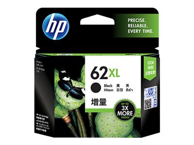 [C2P05AL] HP 62XL - 12 ml - Alto rendimiento - negro - original - cartucho de tinta - para Envy 55XX, 56XX, 76XX; Officejet 200, 250, 252, 57XX, 8040