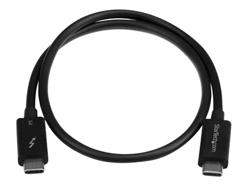 [TBLT34MM50CM] StarTech.com Cable de 0,5m Thunderbolt 3 USB-C (40Gbps) - Compatible con Thunderbolt y USB - Cable Thunderbolt - USB-C (M) a USB-C (M) - Thunderbolt 3 / USB / DisplayPort - 50 cm - negro - para P/N: PEXUSB321C, TB33A1C, TB3DK2DHV, TB3DK2DHVUE, TB3DK2DPPDUE, TB3DKDPMAW, TB3DKDPMAWUE