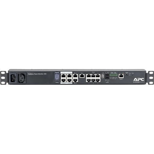 [NBRK0250] APC NetBotz Rack Monitor 250 - Dispositivo de regulación ambiental - 100Mb LAN - montable en bastidor - para P/N: AR106VI, SCL400RMJ1U, SCL500RMI1UC, SCL500RMI1UNC, SMTL1000RMI2UC, SMTL750RMI2UC