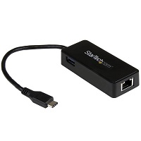 [US1GC301AU] StarTech.com Adaptador de Red Gigabit USB-C con Puerto USB Extra - Adaptador Ethernet USB Type-C - Adaptador de red - USB-C - Gigabit Ethernet + USB 3.1 Gen 2 - negro