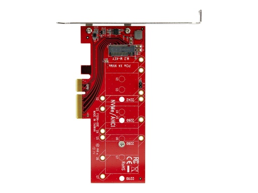 [PEX4M2E1] StarTech.com Adaptador PCI Express 3.0 x4 a M.2 para SSD - NGFF AHCI o NVMe - Adaptador de interfaz - M.2 - Expansion Slot to M.2 - M.2 Card - PCIe x4 - rojo - para P/N: BNDTB10GI, BNDTB210GSFP, BNDTB310GNDP, BNDTB410GSFP, BNDTB4M2E1, BNDTBUSB3142