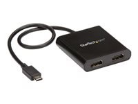 [MSTCDP122HD] StarTech.com Divisor Splitter MST USB-C a HDMI de 2 Puertos - Hub Multiplicador MST USB Tipo C compatible con Thunderbolt 3 - Adaptador de vídeo externo - USB-C - HDMI - negro - para P/N: TB33A1C