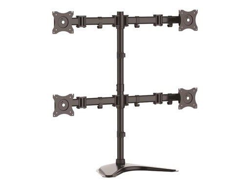 [ARMBARQUAD] StarTech.com Base de Soporte Ajustable VESA para 4 Monitores de hasta 27 Pulgadas - Adaptador VESA de Acero de Servicio Pesado - Base - para 4 monitores - aluminio, acero resistente - negro - tamaño de pantalla: 13"-27" - soporte para escritorio - para P/N: ACCSMNT