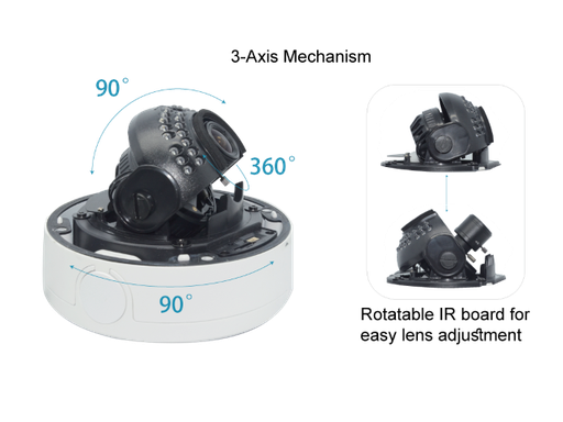 [DAI-280IP5MVF] Provision ISR - DAI-280IP5MVF Cámara Domo 8 MP - Motorizada Varifocal 3-11MM - 25 metros - Sensor: 1/2.5" - WDR / BLC / HLC Real - Grabación local - Familia Eye Sight - Protección IP66 IK10 - Full analíticas (reconocimiento facial) - ONVIF - Garantía local: 2 años