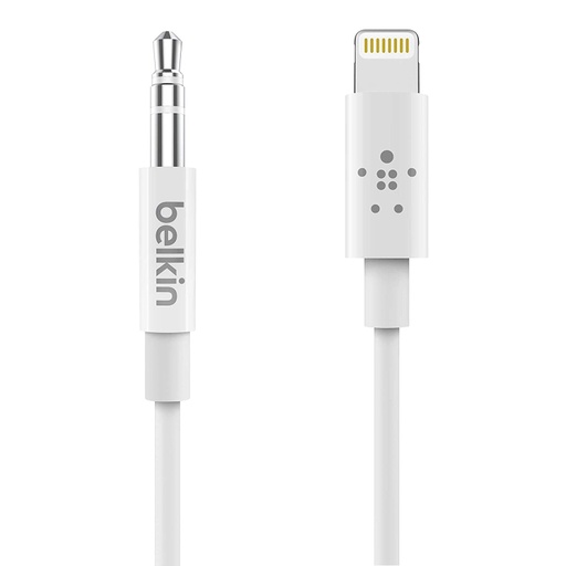 [AV10172bt03-WHT] Belkin - Cable - Lightning/ Audio Aux  - Conecta iPhone  directo a salida 3.5mm - Blanco
