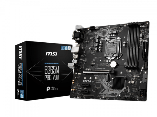 [B365MPRO-VH] MSI - B365M PRO-VH - Motherboard - Micro ATX - LGA1151 Socket - Intel B365 - para Core i3 / para Core i5 / para Core i7 / para Celeron / para Pentium - Intel HD Graphics