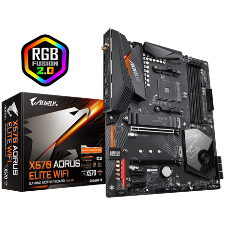 [X570AORUSELITEWIFI] Gigabyte - X570 AORUS ELITE WIFI - Motherboard - ATX - Socket AM4 - AMD X570 - para Ryzen / para Ryzen 7 - AMD Radeon Vega - Sound card