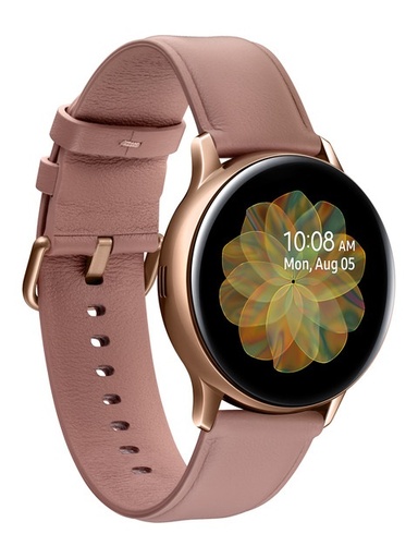 [SM-R830NSDATPA] Samsung Galaxy Watch Active 2 - 40 mm - aluminio dorado rosado - reloj inteligente con banda - fluoroelastómero - oro rosa - pantalla luminosa 1.2" - 4 GB - 1.4 GB - Wi-Fi, NFC, Bluetooth - 26 g