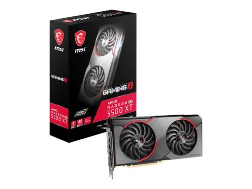 [RadeonRX5500XTGamingX8G] MSI Radeon RX 5500 XT GAMING X 8G - Tarjeta gráfica - Radeon RX 5500 XT - 8 GB GDDR6 - PCIe 4.0 x16 - HDMI, 3 x DisplayPort - negro, gris pistola