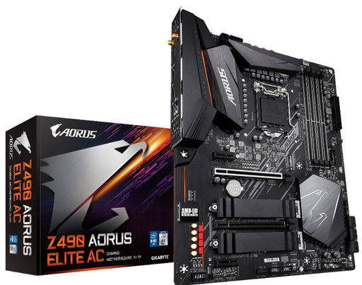 [Z490AORUSELITEAC] Gigabyte Z490 AORUS ELITE AC - 1.0 - placa base - ATX - Socket LGA1200 - Z490 - USB-C Gen1, USB 3.2 Gen 1, USB 3.2 Gen 2 - Wi-Fi, 2.5 Gigabit LAN, Bluetooth - Tarjeta gráfica (CPU necesaria) - HD Audio (8-canales)