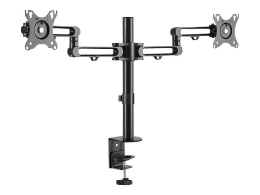 [ARMDUAL3] StarTech.com Brazo de Soporte para Monitor - Articulado - de Aluminio - para Monitores VESA de hasta 32IN - con Dos Brazos Giratorios - Kit de montaje - para 2 monitores (brazo ajustable) - aluminio - negro - tamaño de pantalla: hasta 32" - montable en escritorio