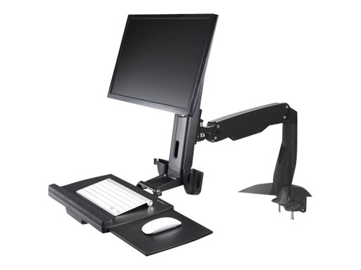 [ARMSTSCP1] StarTech.com Brazo de Soporte de Pie y Sentado Ajustable VESA para Monitores de hasta 24 Pulgadas con Soporte para Teclado y Ratón - Kit de montaje (placa base, columna, Placa de arandela, bandeja de teclado, arandelas, brazo de monitor, soporte de sujeción, base, almohadilla de base) - para monitor / teclado - tamaño de pantalla: hasta 24 pulgadas - escritorio
