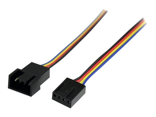 [FAN4EXT12] StarTech.com Cable Adaptador Extensor de Extensión de 0,3m PWM 4 Pines de Alimentación Ventilador Fan Placa Base Macho a Hembra - Cable alargador de alimentación del ventilador - PWM de 4 patillas (M) a PWM de 4 patillas (H) - 3 m