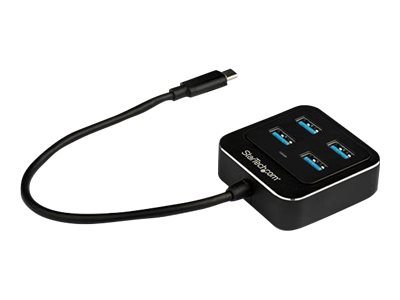 [HB31C4AB] StarTech.com Hub Concentrador USB C de 4 Puertos - Ladrón USB Tipo C a 4 Puertos USB A - Hub USB TipoC USB 3.1 / 3.2 Gen 2 de 10Gbps - Alimentado por el Bus - Hub Compacto USB-C a USB para Portátil - de Aluminio (HB31C4AB) - Hub - 4 x SuperSpeed USB 3.0 - sobremesa - para P/N: PEXUSB321C