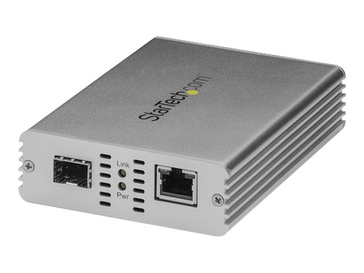 [MCM10GSFP] StarTech.com Conversor de Medios Ethernet de Fibra Óptica de 10Gb con Ranura SFP+ Abierta - Conversor de Medios de Fibra a Cobre 10GBASE-T - Conversor de soportes de fibra - 10 GigE - 10GBase-LR, 10GBase-SR, 10GBase-T - RJ-45 / SFP+