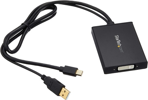 [MDP2DVID2] StarTech.com Adaptador Mini DisplayPort a DV de Enlace Doble - Alimentado por USB - Conectividad Dual Link - Negro - Conversor Activo DVI - Vídeo conversor - Mini DisplayPort - DVI - negro