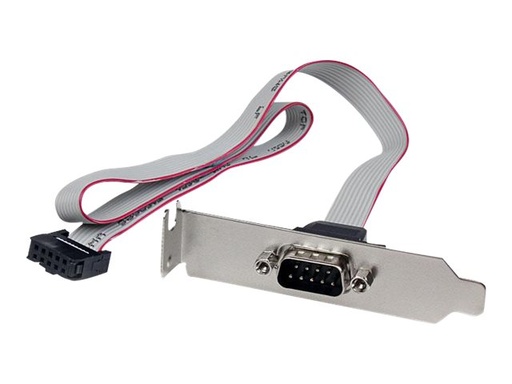 [PLATE9M16LP] StarTech.com Adaptador 40cm Header Cabezal Bracket Serie Serial RS232 a IDC Placa Base Perfil Bajo - 1x DB9 Macho - 1x IDC 10 Pines Hembra - Panel serie - DB-9 (M) a 10 PIN IDC (H) - 40.6 cm - gris