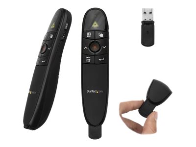 [PRESREMOTEG] StarTech.com Mando a Distancia para Presentaciones Inalámbrico con Puntero Láser Verde - 27m - Puntero Clicker USB para Presentaciones - Control remoto para presentaciones - RF - negro