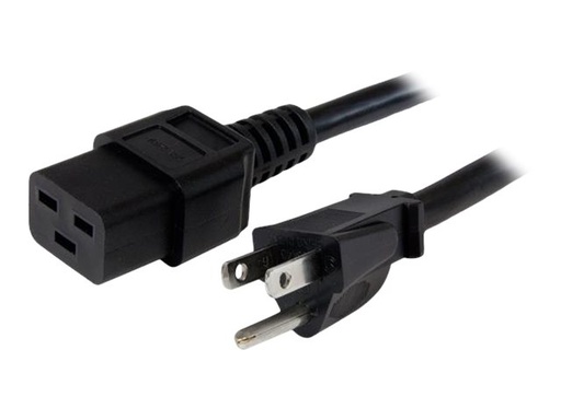 [PXT515C19143] StarTech.com Cable de 91cm NEMA 5-15P a C19 de servicio pesado de 2,5mm&sup2; para alimentación de ordenadores - Cable de alimentación - IEC 60320 C19 a NEMA 5-15 (M) - CA 110 V - 0.9 m - negro
