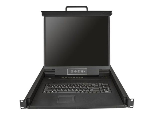 [RKCONS1908K] StarTech.com Consola para Armario Rack con KVM de 8 Puertos VGA y Pantalla LCD de 19 Pulgadas - 1U - Consola KVM con conmutador KVM - 8 puertos - PS/2, USB - US - 19" - montaje en bastidor - 1280 x 1024 - 250 cd/m² - 1000:1 - VGA - negro - 1U