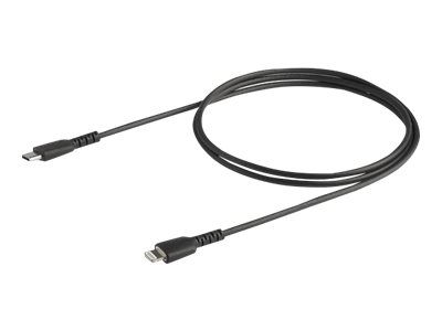 [RUSBCLTMM1MB] StarTech.com 1m(3 ft) Durable Black USB-C to Lightning Cable, Heavy Duty Rugged Aramid Fiber USB Type C to Lightning Charger/Sync Power Cord, Apple MFi Certified iPad/iPhone 12 Pro Max - iPhone 7/8/11/11 Pro (RUSBCLTMM1MB) - Cable Lightning - Lightning (M) a USB-C (M) - 1 m - negro - para Apple iPad/iPhone/iPod (Lightning)