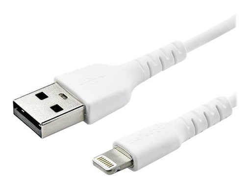[RUSBLTMM2M] StarTech.com Cable Resistente USB-A a Lightning de 2 m Blanco - Cable USB Tipo A a Lightning con Fibra de Aramida - MFi (RUSBCLTMM2M) - Cable Lightning - USB (M) recto a Lightning (M) recto - 2 m - doble blindado - blanco - para Apple iPad/iPhone/iPod (Lightning)