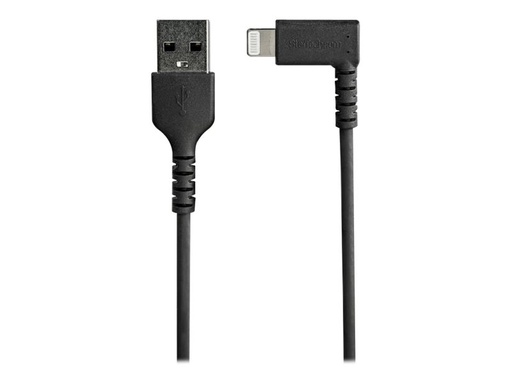 [RUSBLTMM2MBR] StarTech.com Cable Resistente USB-A a Lightning Acodado a la Derecha de 2 m Negro - Cable USB A a Lightning de Aramida MFi (RUSBCLTMM2MBR) - Cable Lightning - Lightning (M) acodado a USB (M) - 2 m - doble blindado - negro - para Apple iPad/iPhone/iPod (Lightning)