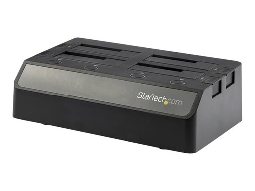 [SDOCK4U313] StarTech.com Docking Station USB 3.1 10Gbps de 4 Bahías SATA para Discos Duros y SSDs de 2,5 o 3,5 Pulgadas - Base USB-C de 4 Bahías - Caja de almacenamiento - 2,5" / 3,5" compartidos - SATA 6Gb/s - 600 MBps - USB 3.1 (Gen 2) - negro