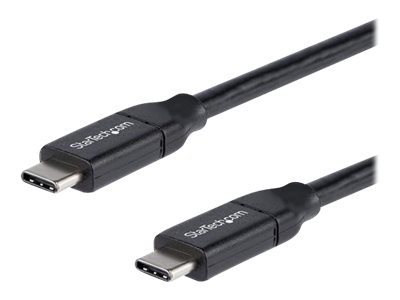 [USB2C5C2M] StarTech.com Cable de 2m USB-C a USB-C con capacidad para Entrega de Alimentación de 5A - USB TipoC - Cable de Carga USBC - USB 2.0 - Cable USB - USB-C (M) recto a USB-C (M) recto - Thunderbolt 3 / USB 2.0 / USB 3.0 / USB 3.1 - 5 A - 2 m - negro
