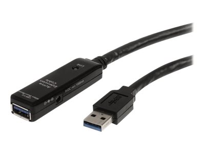 [USB3AAEXT10M] StarTech.com Cable Extensor Alargador USB 3.0 SuperSpeed Activo de 10m - USB A Macho a Hembra - Negro - Cable alargador USB - USB Tipo A (M) a USB Tipo A (H) - USB 3.0 - 10 m - activo - negro - para P/N: PEXUSB3S42V, PEXUSB3S44V, S352BU33HR, SVA5H2NEUA, USB3SAA3MBK