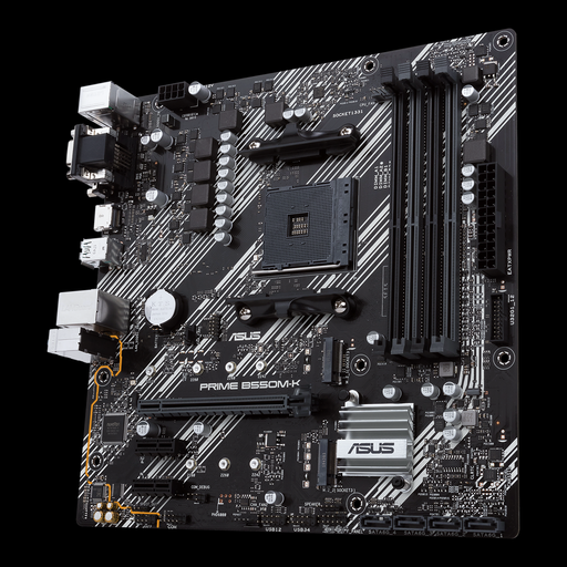 [PRIMEB550M-K] ASUS PRIME B550M-K - Placa base - micro ATX - Socket AM4 - AMD B550 - USB 3.2 Gen 1, USB 3.2 Gen 2 - Gigabit LAN - Tarjeta gráfica (CPU necesaria) - HD Audio (8-canales)