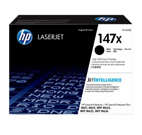 [W1470X] HP 147X - Alto rendimiento - negro - original - LaserJet - cartucho de tóner (W1470X) - para LaserJet Enterprise MFP M635; LaserJet Enterprise Flow MFP M634, MFP M635, MFP M636