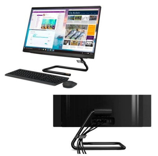 [F0EU00H2LD] Lenovo IdeaCentre 3 24IMB05 - All-in-one - Intel Core i5 10400T / 2 GHz - 8 GB DDR4 SDRAM - 1.128 TB HDD - 23.8" - Intel UHD Graphics - Windows 10 Home - Black