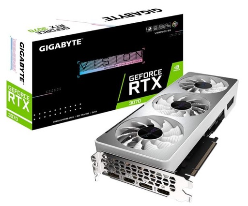 [GV-N3070VISIONOC-8GD1.0] Gigabyte - GV-N3070VISION OC-8GD 1.0 - PCI Express 4.0 x16 - NVIDIA - NVIDIA GeForce RTX 3070 - 8 GB - GDDR6 SDRAM - DisplayPort / HDMI
