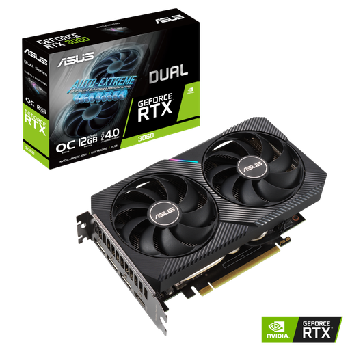 [DUAL-RTX3060-O12G-V2] ASUS - DUAL-RTX3060-O12G-V2 - PCI Express 4.0 - NVIDIA - NVIDIA GeForce RTX 3060 - 12 GB - GDDR6 SDRAM