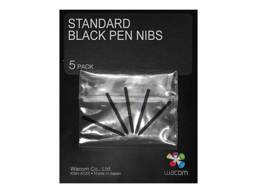 [ACK20001] Wacom Standard Pen Nibs - Punta de bolígrafo digital - negro (paquete de 5) - para Intuos4 Large, Medium, Small, Wireless, X-Large