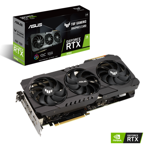 [TUF-RTX3080-O10G-GAMING] ASUS TUF-RTX3080-O10G-GAMING - OC Edition - tarjeta gráfica - GF RTX 3080 - 10 GB GDDR6X - PCIe 4.0 - 2 x HDMI, 3 x DisplayPort