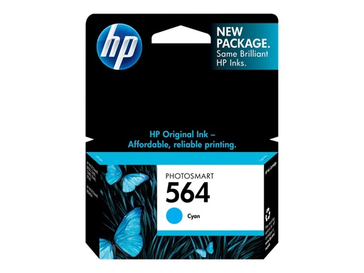 [CB318WL] HP 564 - 3 ml - cián - original - cartucho de tinta - para Deskjet 35XX; Photosmart 55XX, 55XX B111, 65XX B211, 75XX, 75XX C311, B110, Wireless B110