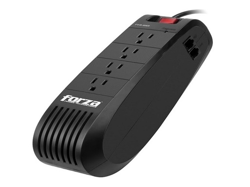 [FVR-1001] Forza FVR Series FVR-1001 - Regulador automático de voltaje - 1000 VA - 500 W - N° conectores de salida: 4 - CA 110 V - Proteccion para ADSL Modems, Fax, telefonos - Rango de voltaje 90-140VAC - ISO 9001:2000