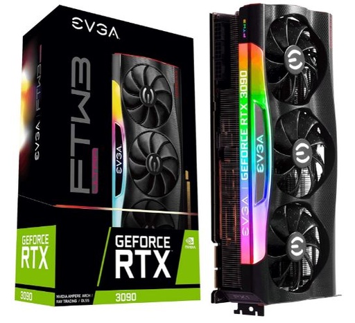 [24G-P5-3987-KR] EVGA GeForce RTX 3090 FTW3 ULTRA GAMING - Tarjeta gráfica - GF RTX 3090 - 24 GB GDDR6X - PCIe 4.0 x16 - HDMI, 3 x DisplayPort