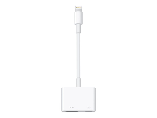 [MD826AM/A] Apple Adaptador de conector Lightning a AV digital - Adaptador de Lightning a HDMI - Lightning macho a HDMI, Lightning hembra - para iPad/iPhone/iPod (Lightning)