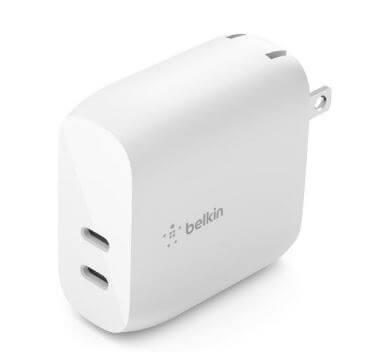 [WCB006DQWH] Belkin WCB006DQWH - Wall Charger - Lithium - White - Para Universal - Dual Port USB-C