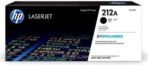 [W2120A] HP 212A - Negro - original - LaserJet - cartucho de tóner (W2120A) - para LaserJet Enterprise M554, M555, MFP M578; LaserJet Enterprise Flow MFP M578
