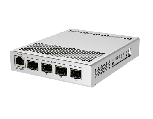 [CRS305-1G-4S+IN] MikroTik CRS305-1G-4S+IN - Conmutador - 4 x SFP+ + 1 x 10/100/1000 (PoE) - sobremesa - PoE+ - alimentación cc