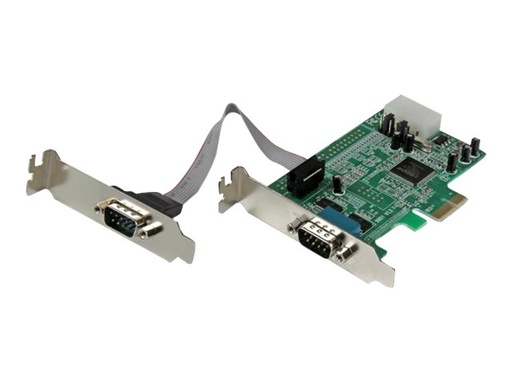 [PEX2S553LP] StarTech.com Tarjeta Adaptadora PCI Express PCIe de 2 Puertos Serie de Perfil Bajo RS232 UART 16550 Serial - 2x DB9 Macho - Low Profile - Adaptador serie - PCIe perfil bajo - RS-232 x 2