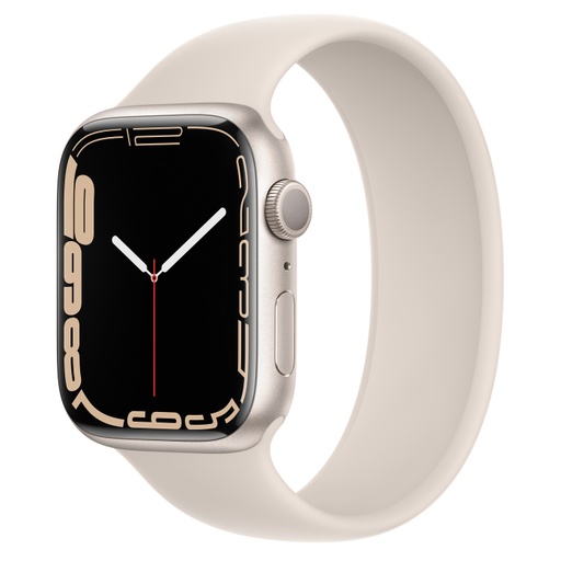 [MKN63LL/A] Apple Watch Series 7 (GPS) - 45 mm - starlight aluminum - reloj inteligente con pulsera deportiva - fluoroelastómero - estrellado - tamaño de la banda: Regular - 32 GB - Wi-Fi, Bluetooth - 38.8 g