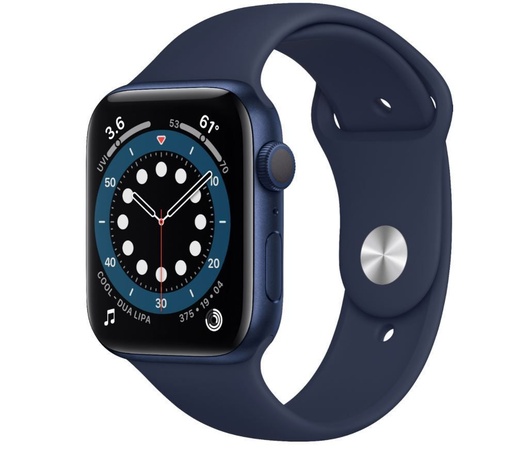 [MKQ43LL/A] Apple Watch SE (GPS) - 44 mm - aluminio plateado - reloj inteligente con pulsera deportiva - fluoroelastómero - azul abismo - tamaño de la banda: Regular - 32 GB - Wi-Fi, Bluetooth - 36.2 g